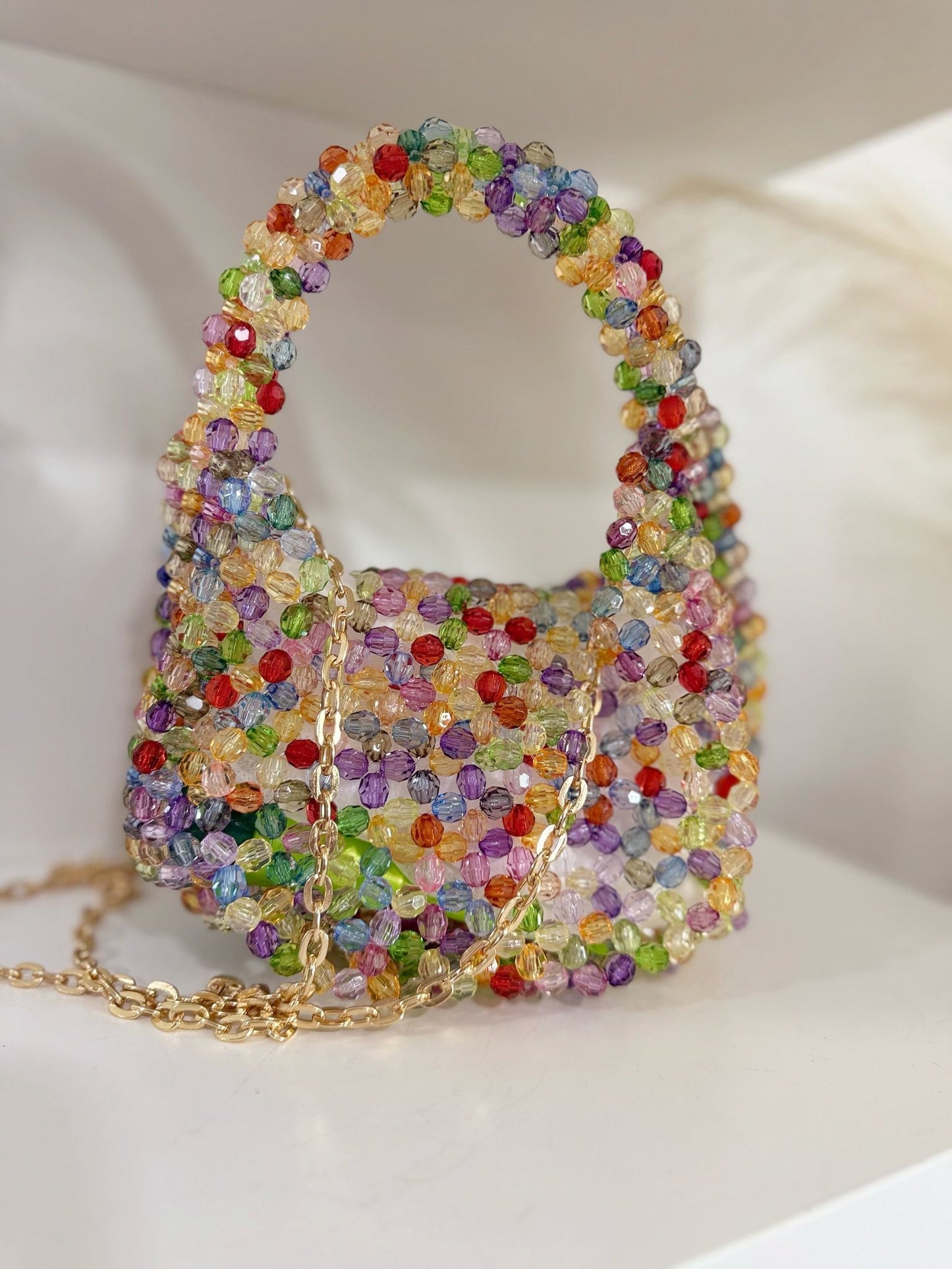 Exquisite colourful beaded purse
