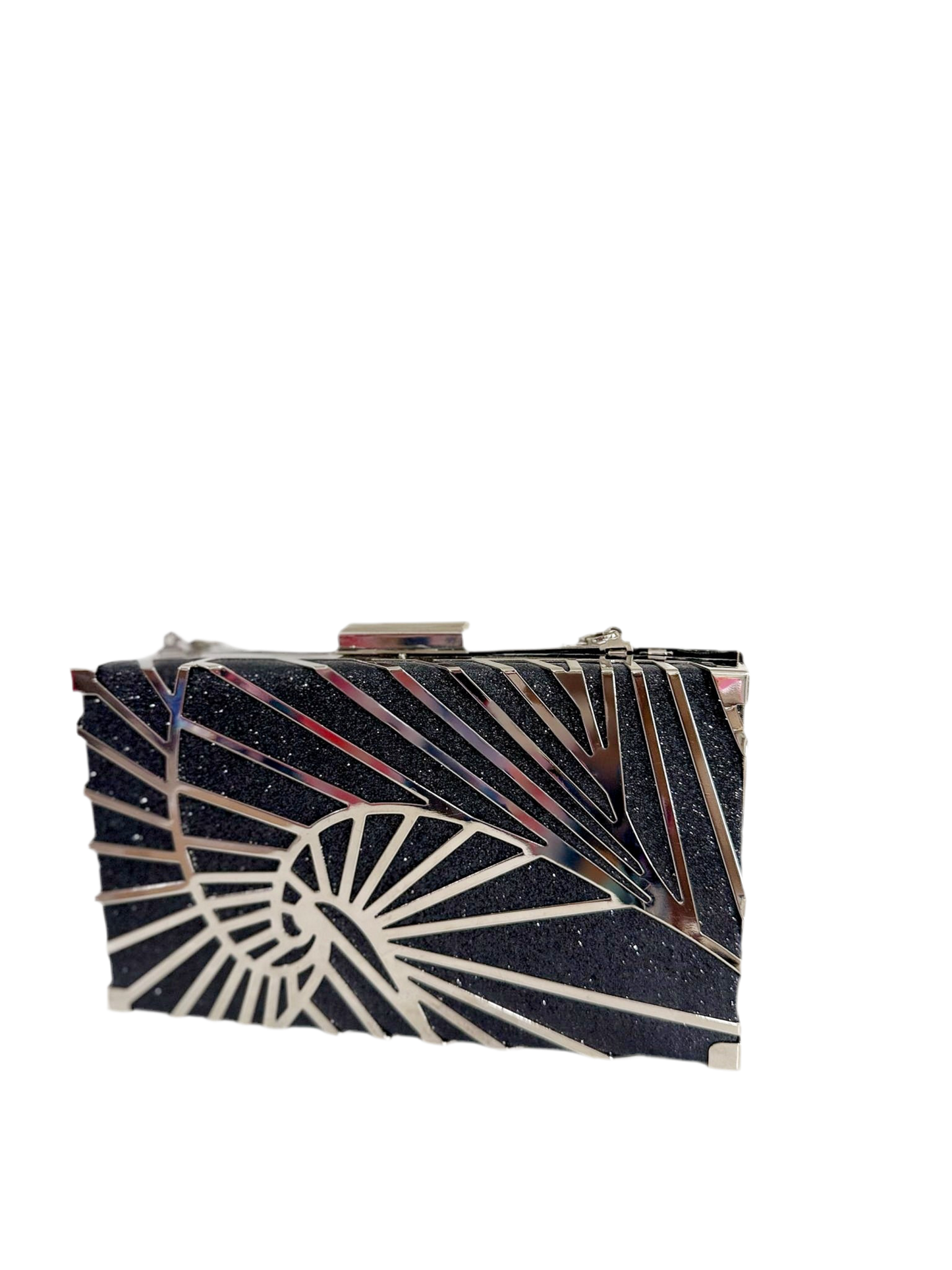 Silver blue clutch purse bag