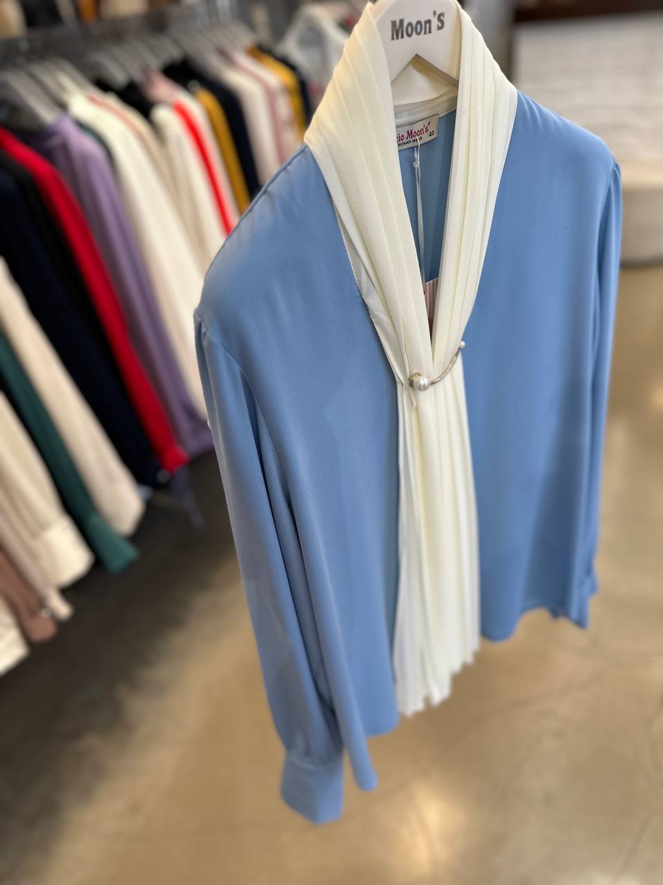 Blue drop neck Blouse