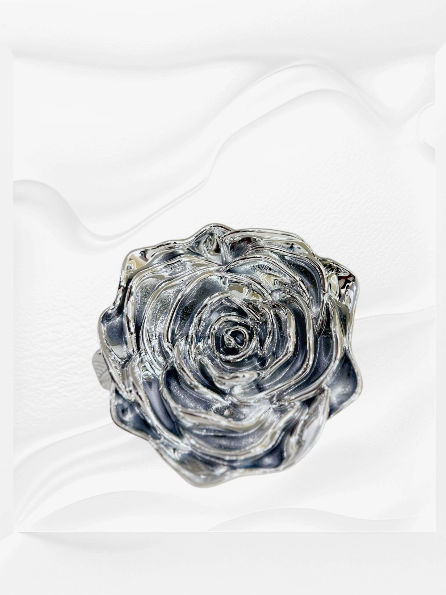 Sleek silver rose purse