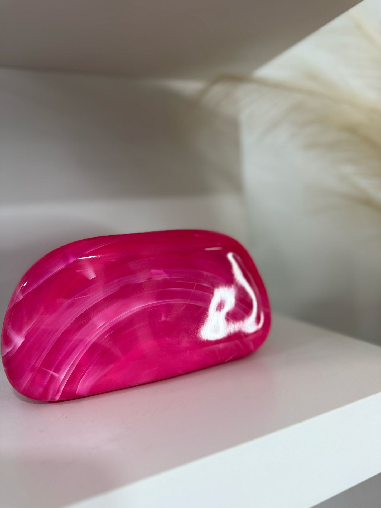Hot Pink Marble Clutch with Gold Accent