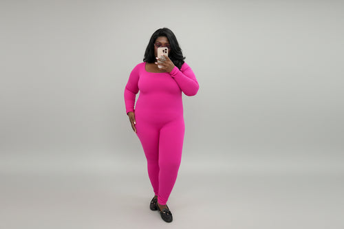 Long Sleeve Bodysuit Jumpsuit – stretchy long-sleeve jumpsuit, view 2 of 2