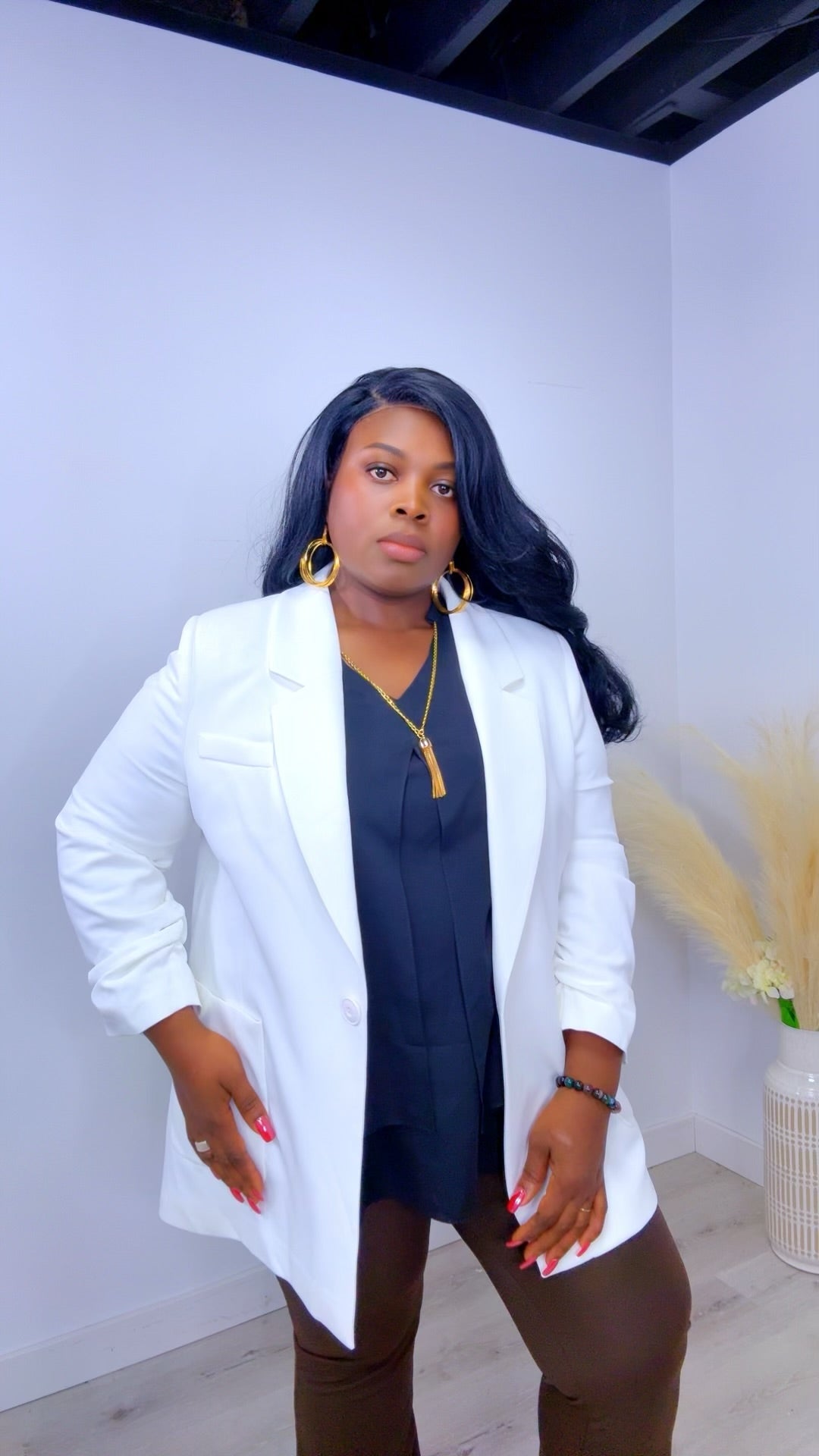 White Blazer with Front pocket