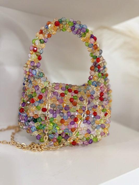 Exquisite colourful beaded purse