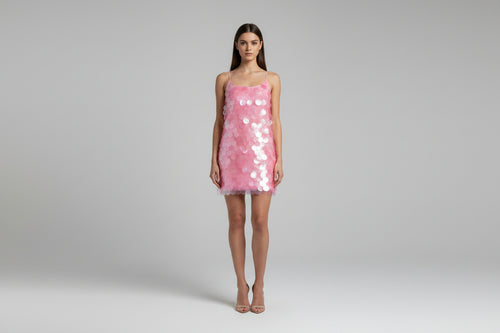 Pink Backless Sequin Dress – pink backless sequin dress, view 2 of 4