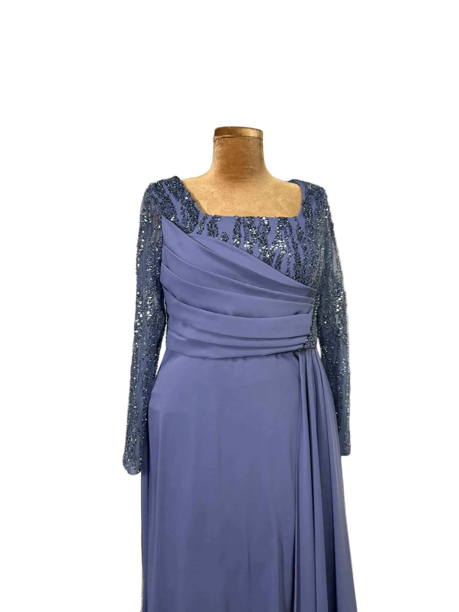 Twilight Sparkle Sequin-Sleeve Gown