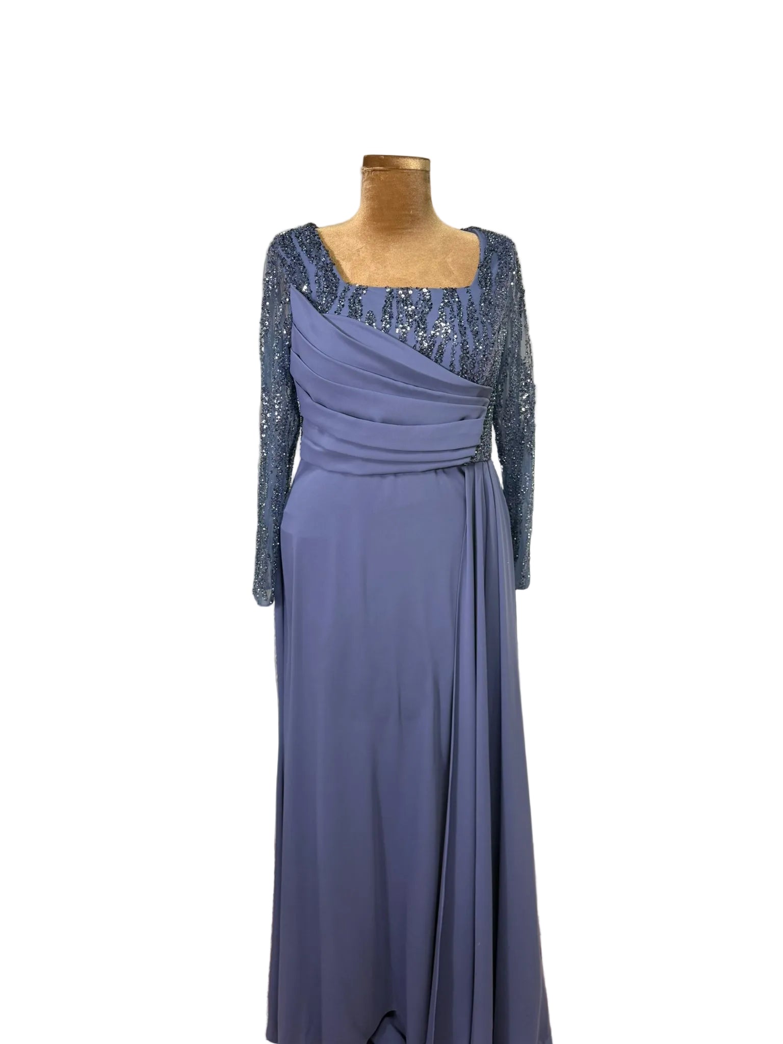 Twilight Sparkle Sequin-Sleeve Gown
