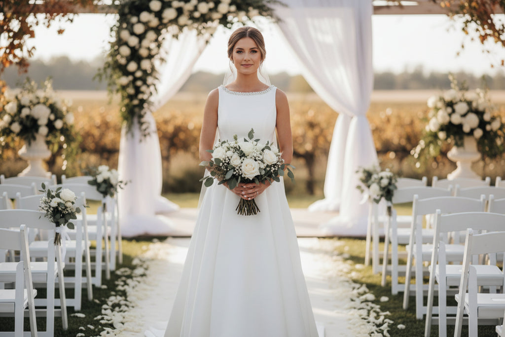 Crystal Elegance Bridal Midi Dress