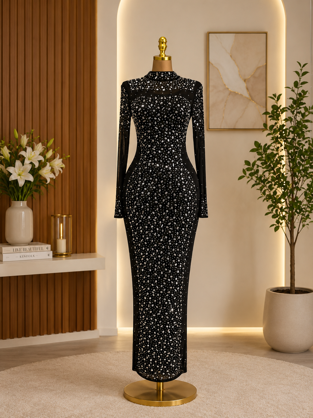 MIDNIGHT GLAMOUR CRYSTAL GOWN