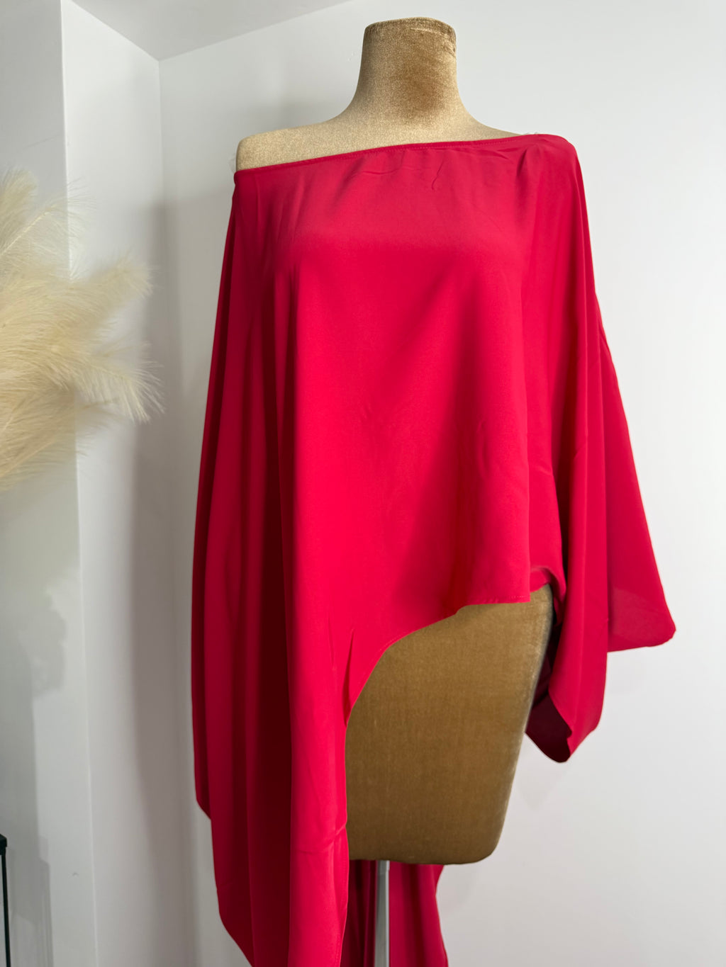 Off shoulder short front long back top