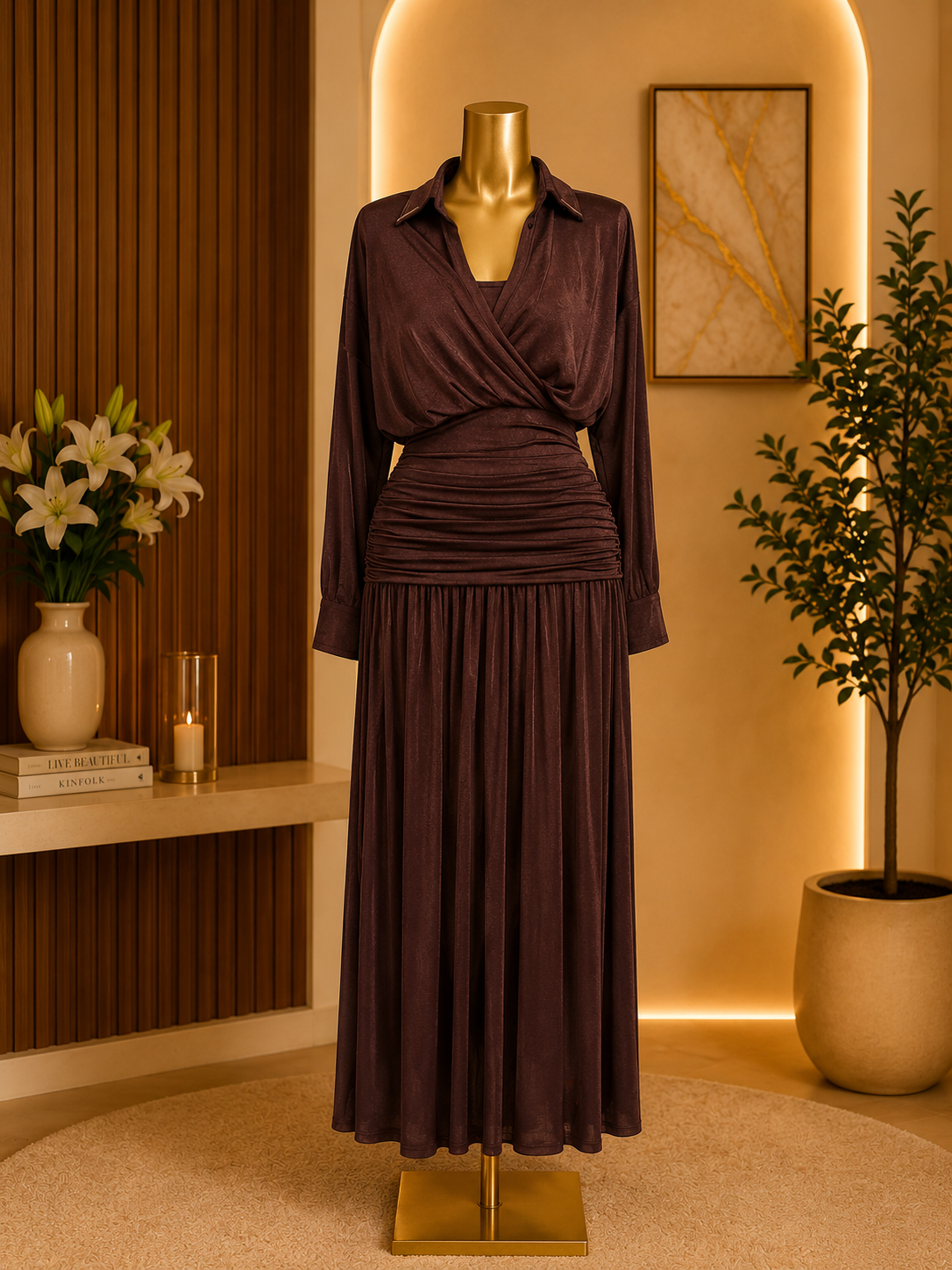 LUXE DRAPED MAXI DRESS