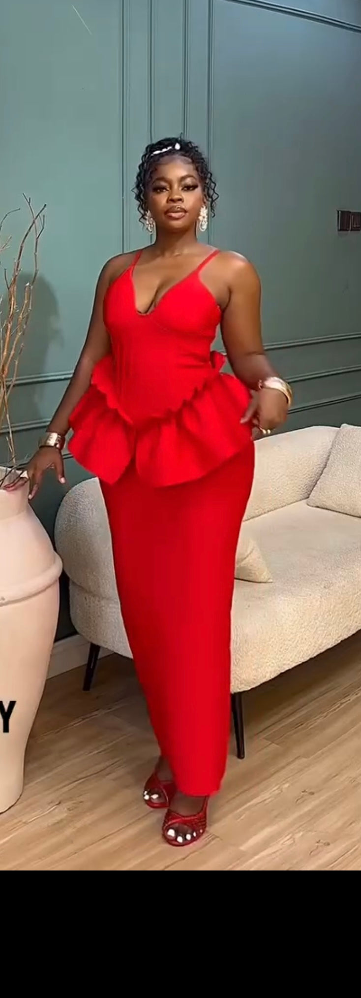 Red Peplum dress