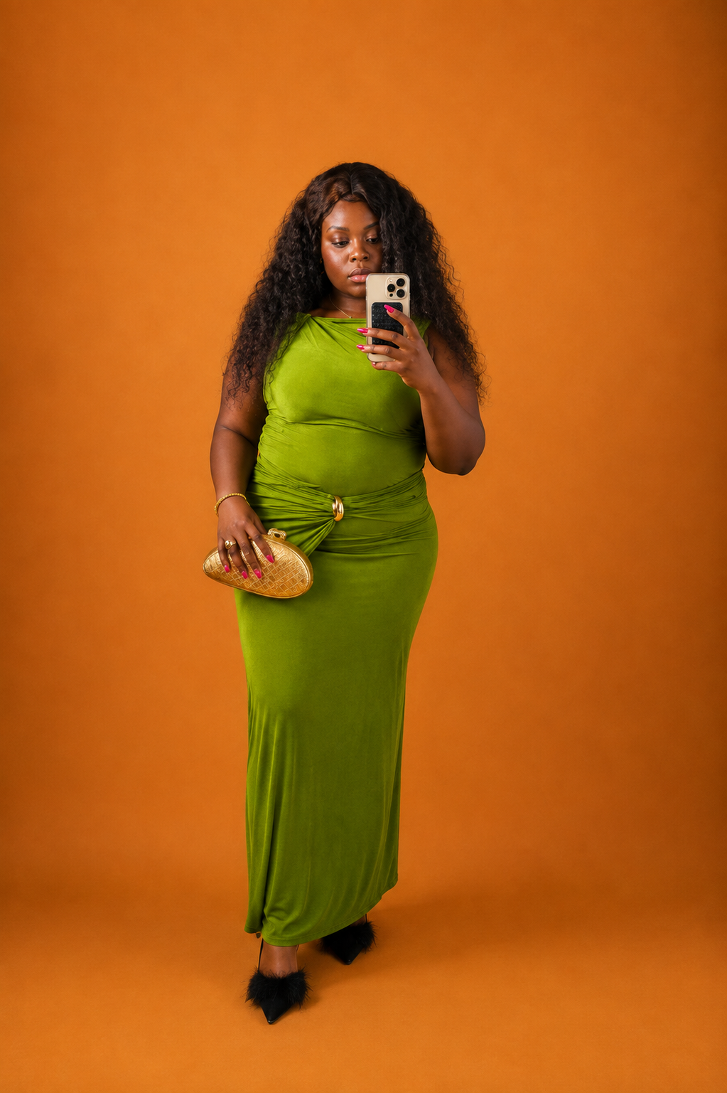 RUCHED RING MAXI DRESS