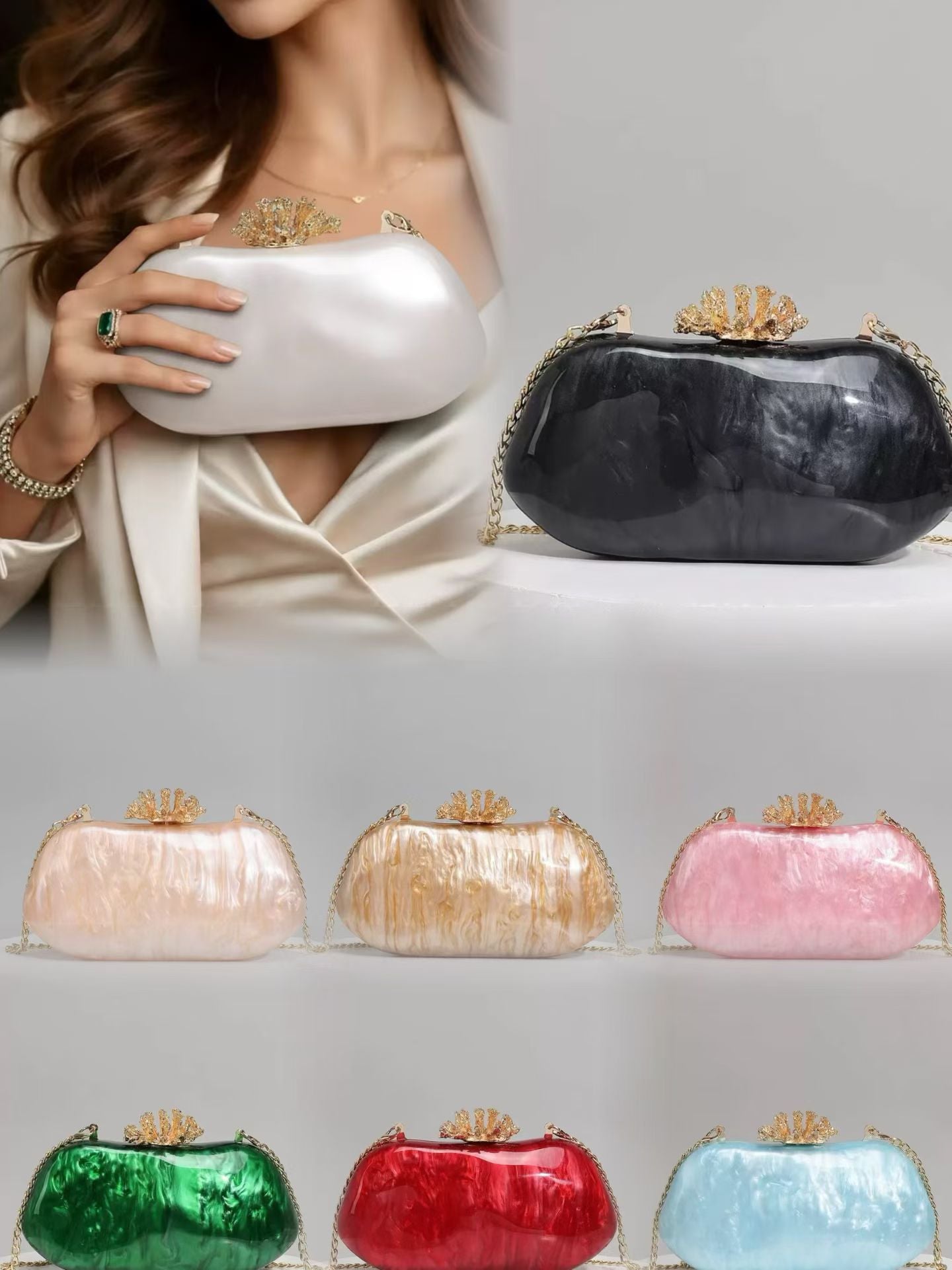 OPULENCE PEARL CLUTCH