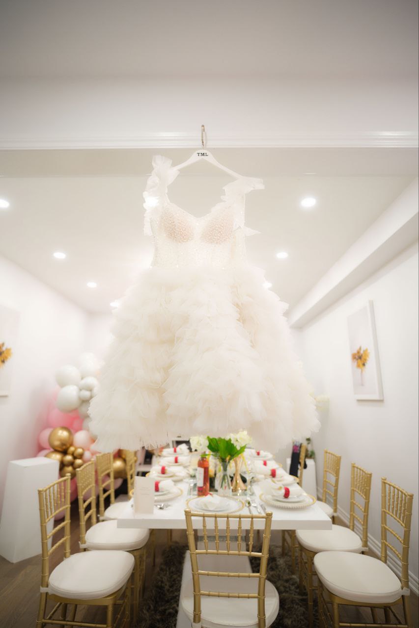 White Ruffle Bridal Shower Dress – white ruffle bridal shower and court wedding dress, view 4 of 4