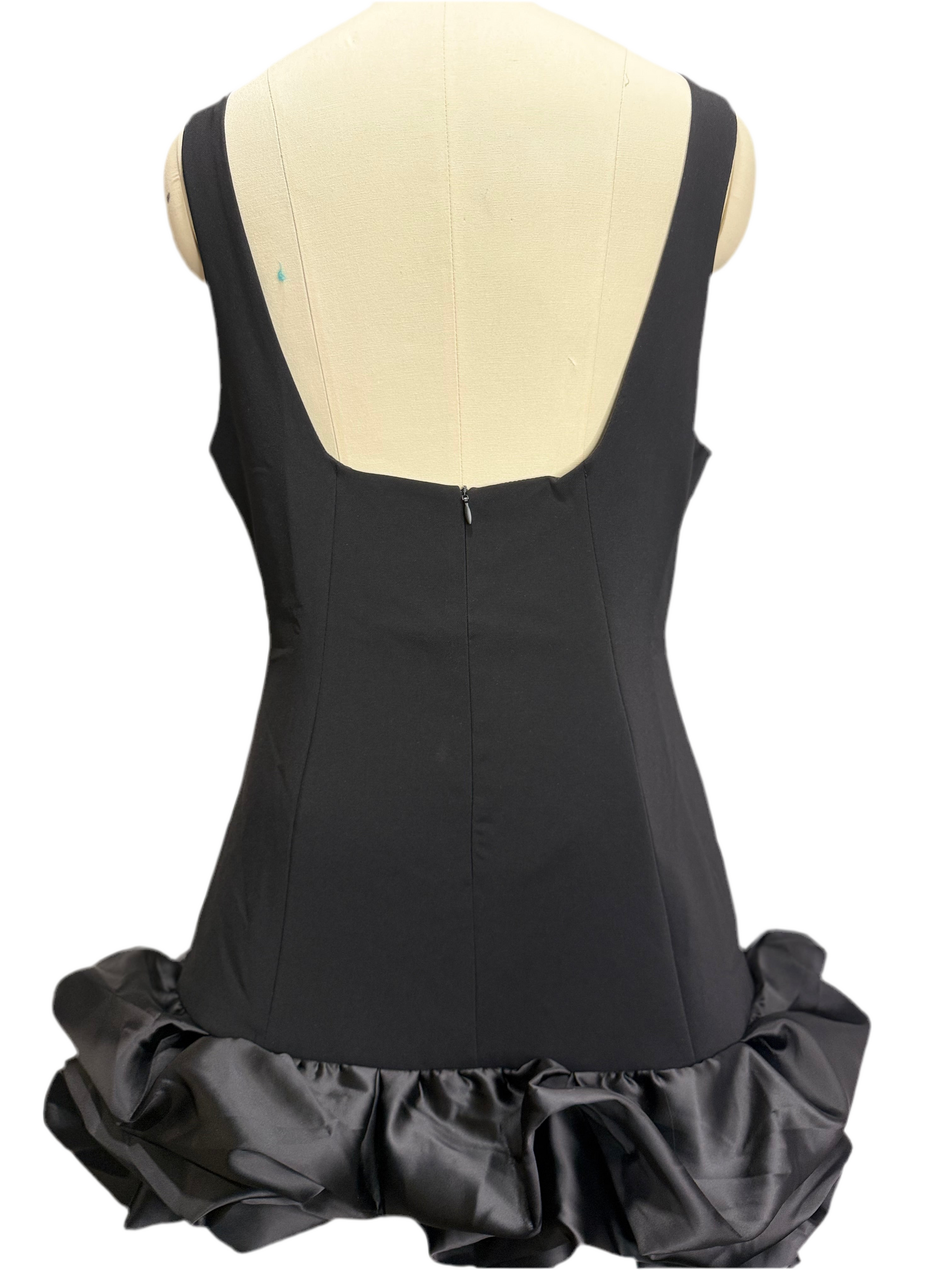 Puffy details Short dinner dress