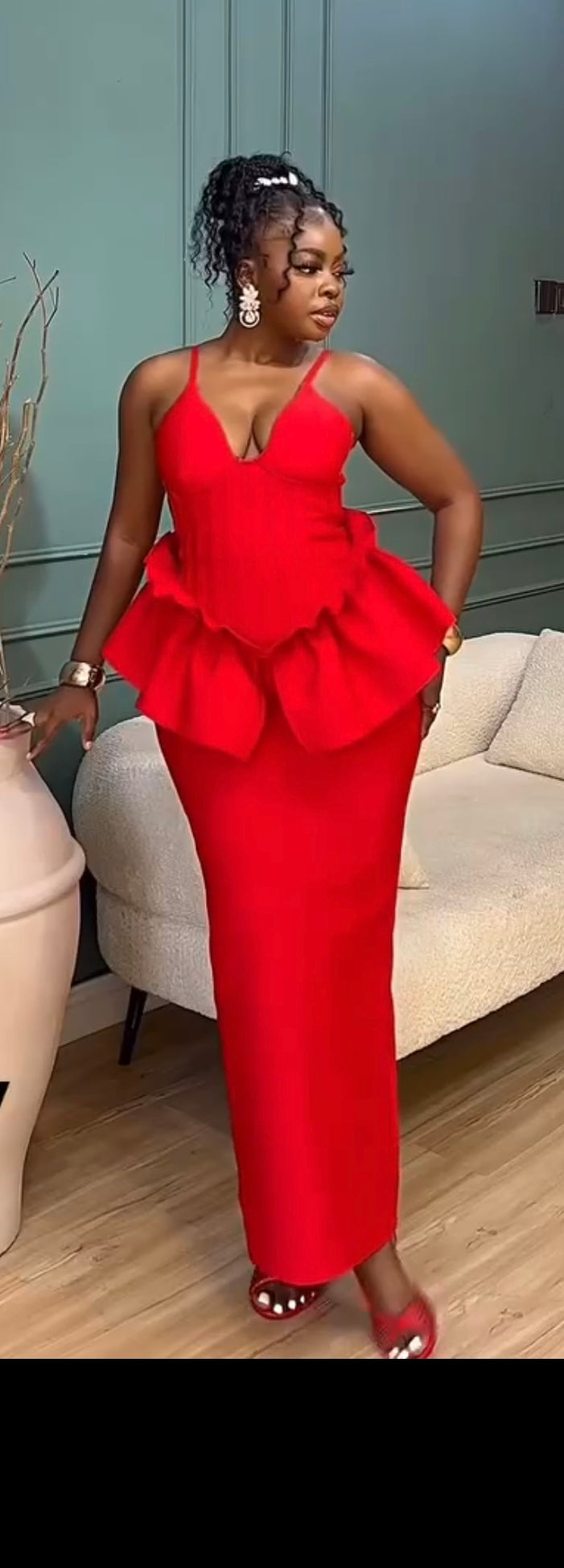 Red Peplum dress