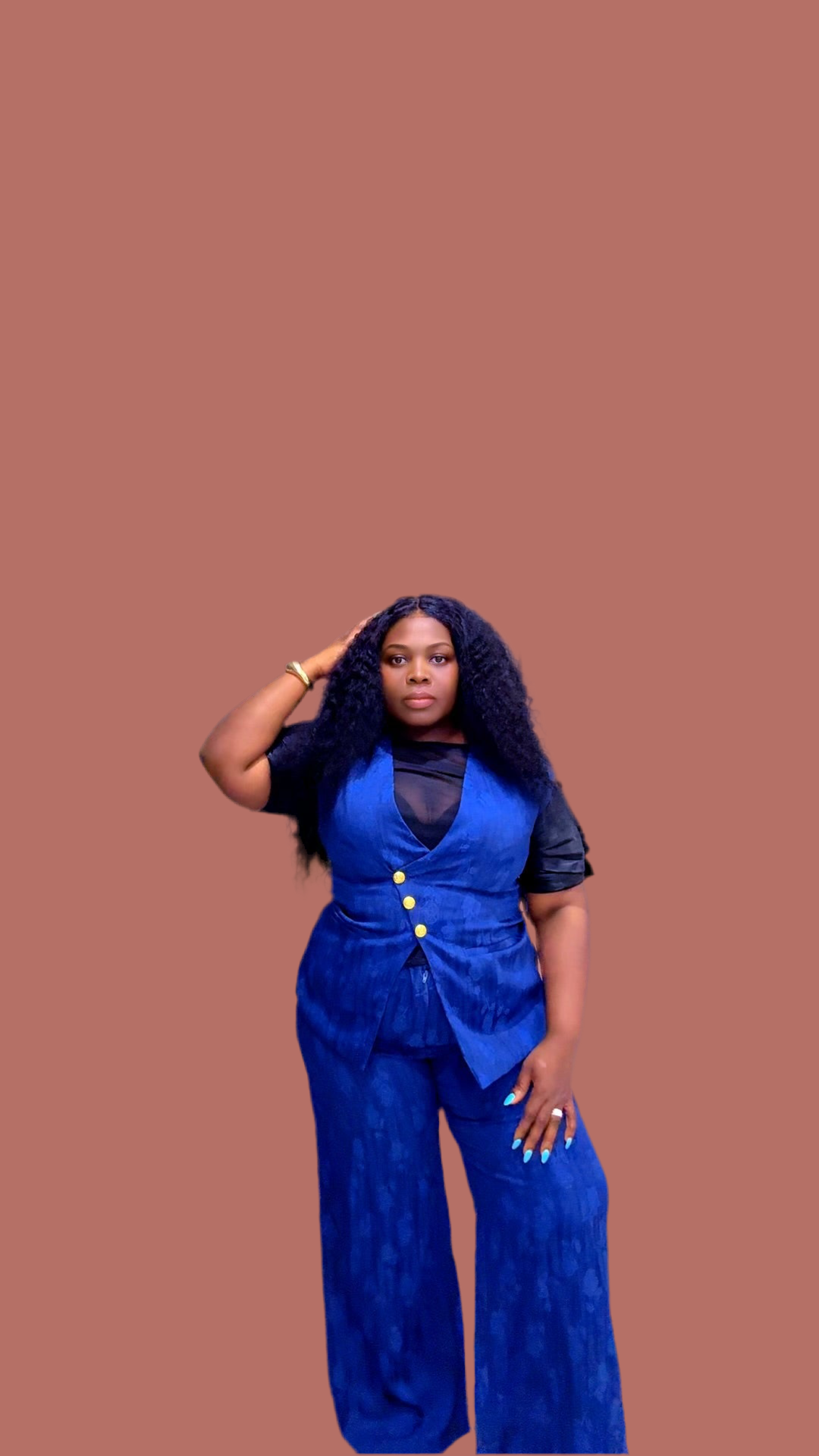 Electric Blue Power Suit – electric blue two-piece power suit, view 2 of 2