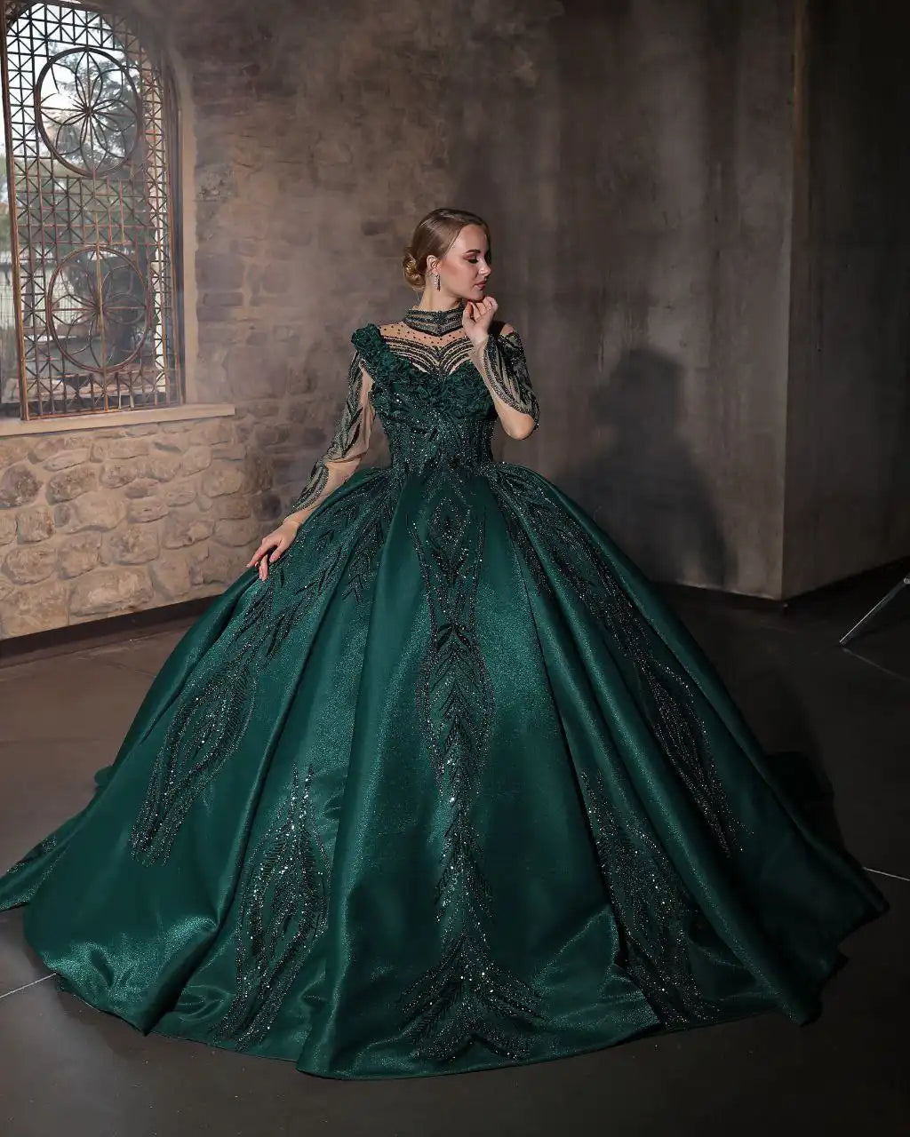 TML Custom Hand-Beaded Ball Dress – custom hand-beaded ball dress in sizes 8 to 50, view 4 of 4