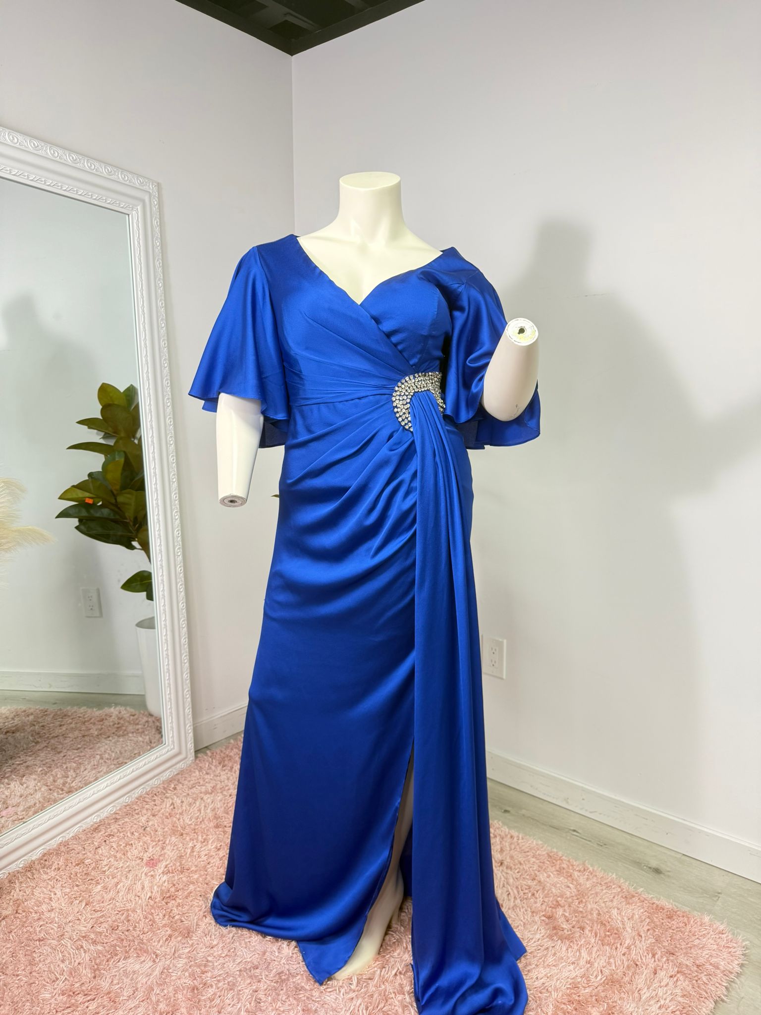 Royal Sapphire Draped Gown