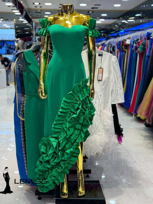 RICKY RUFFLE GREEN DRESS image 0