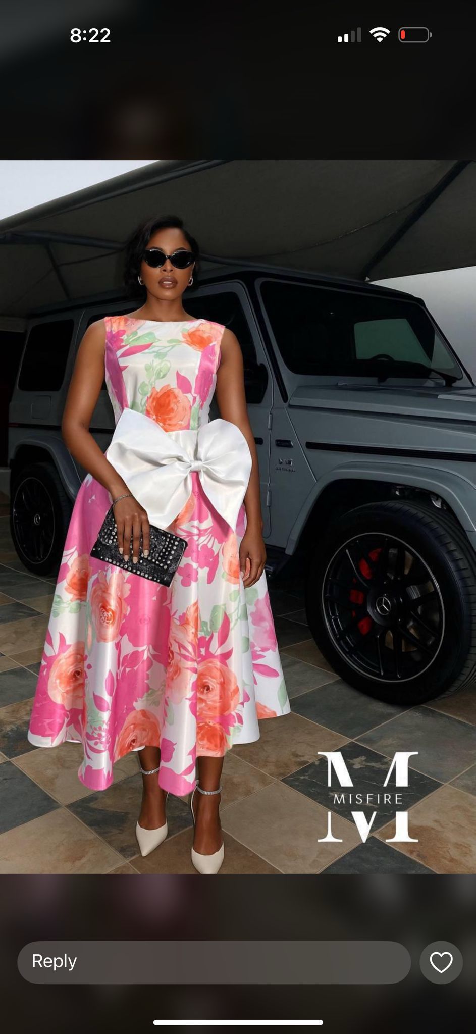 English Rose Bow Midi Dress