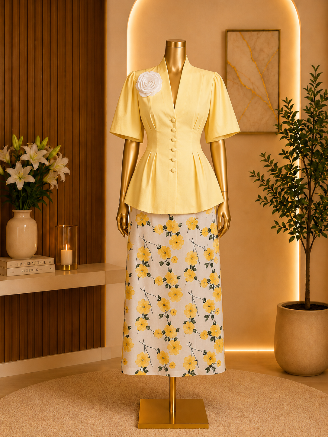 FLORAL ELEGANCE TWO-PIECE SET