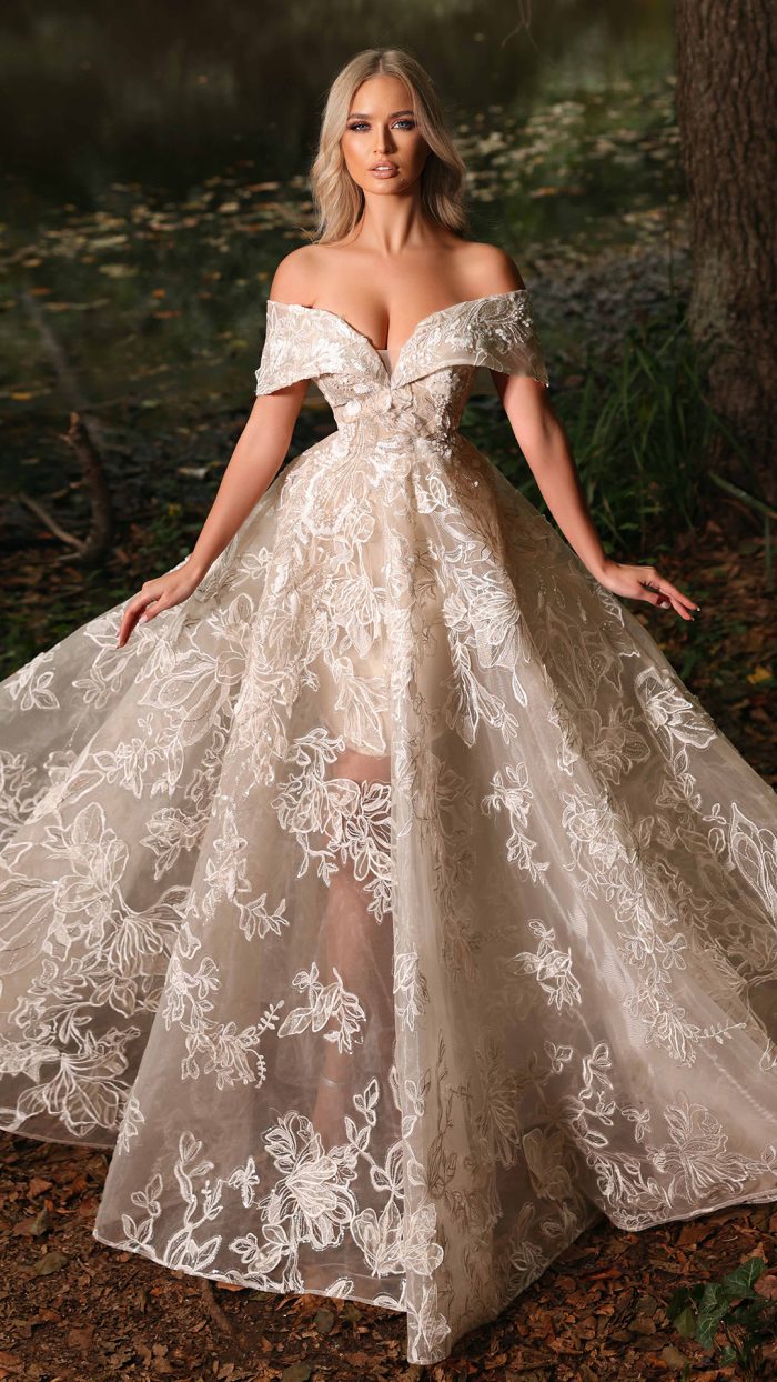 Cream hand-made lace bridal dress – Melilda Lace Bridal Dress by House of TML