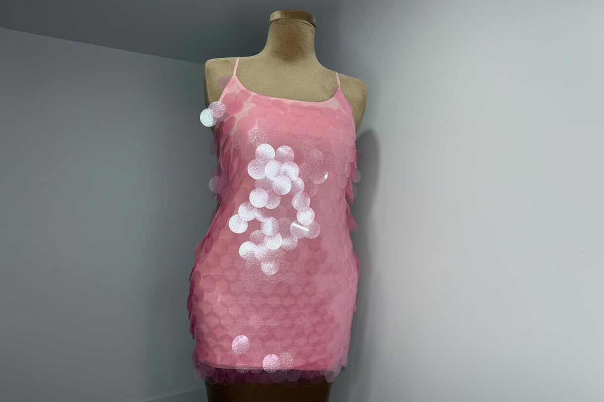 Pink Backless Sequin Dress – pink backless sequin dress, view 4 of 4