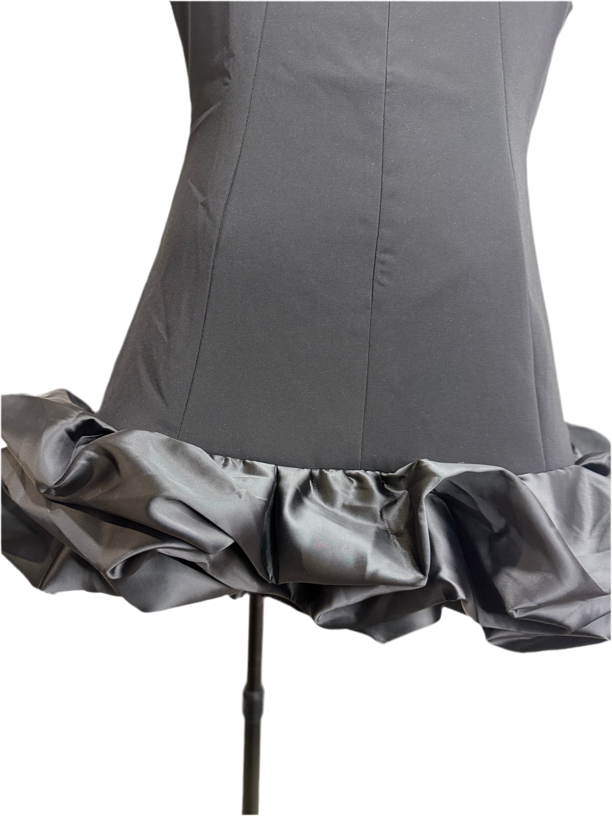 Puffy details Short dinner dress