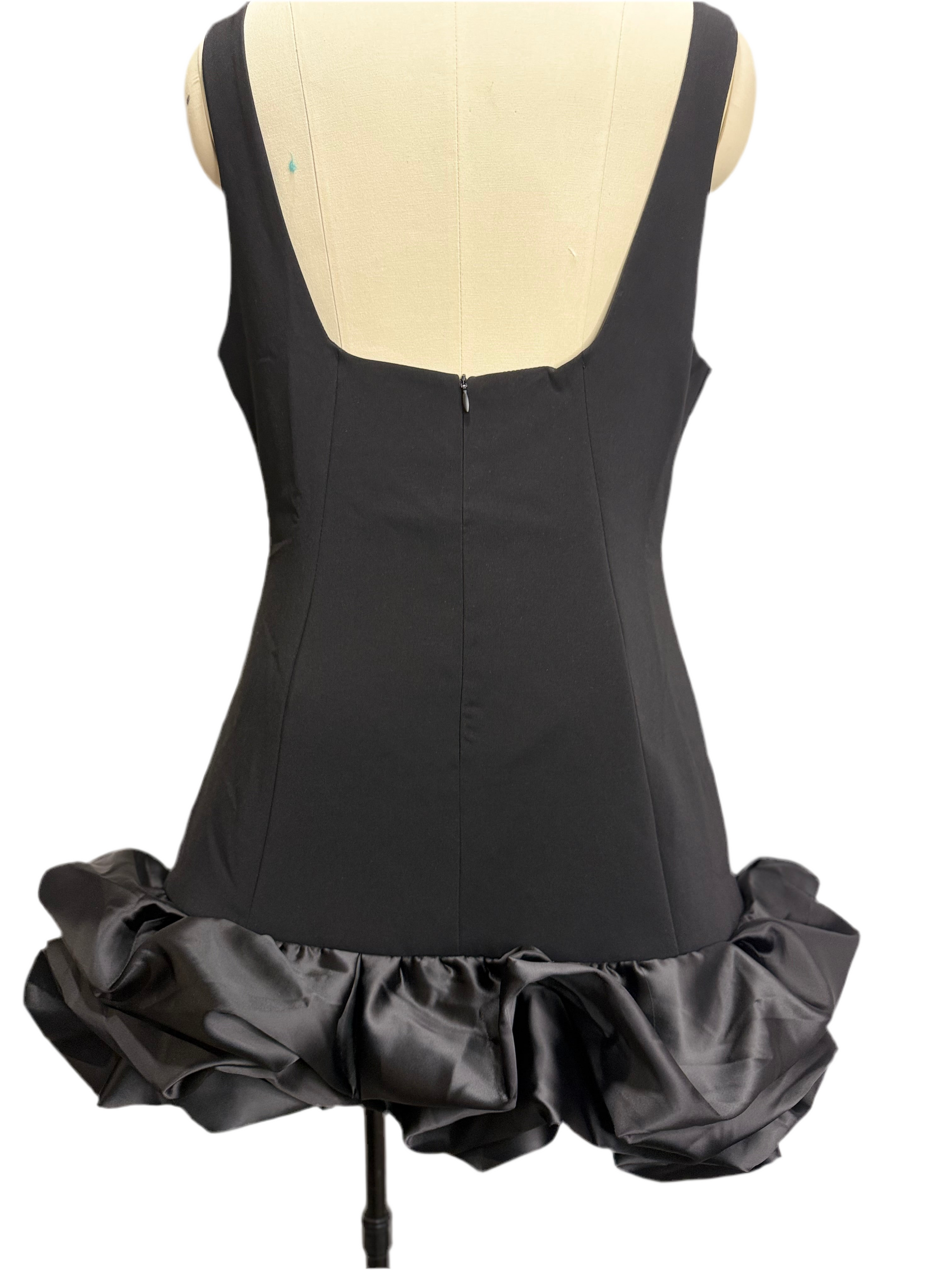 Puffy details Short dinner dress