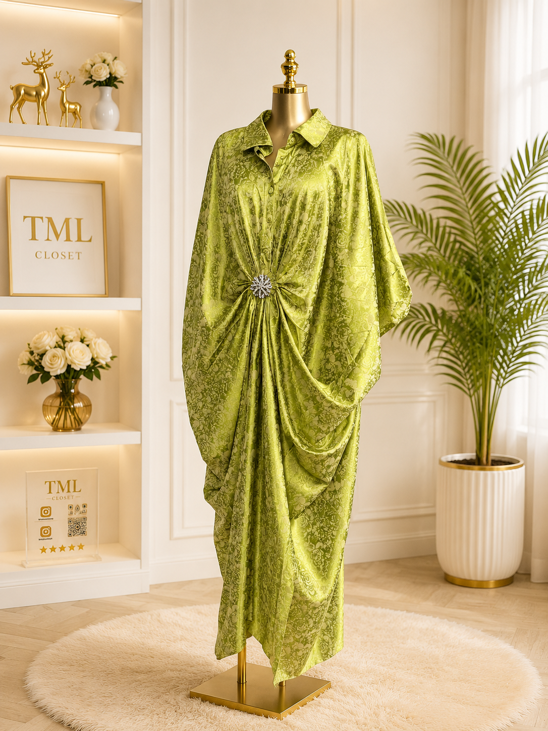 LUXE DRAPED KAFTAN DRESS