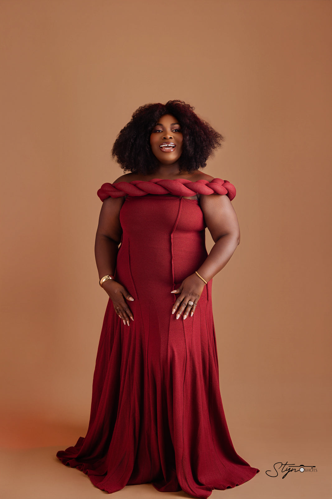Zima Off-Shoulder Dress – wine off-shoulder dress, view 3 of 4