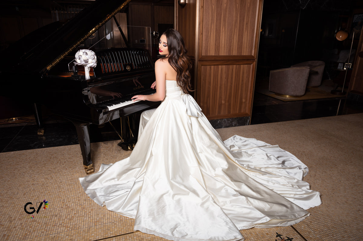 Lora Silk Mermaid Wedding Dress – silk mermaid tube wedding dress, view 4 of 8