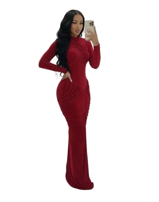 Red stretchy open-back bodycon maxi dress – Red Bodycon Maxi Dress by House of TML