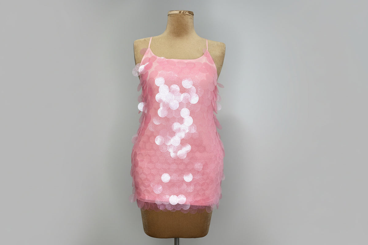 Pink backless sequin dress – Pink Backless Sequin Dress by House of TML