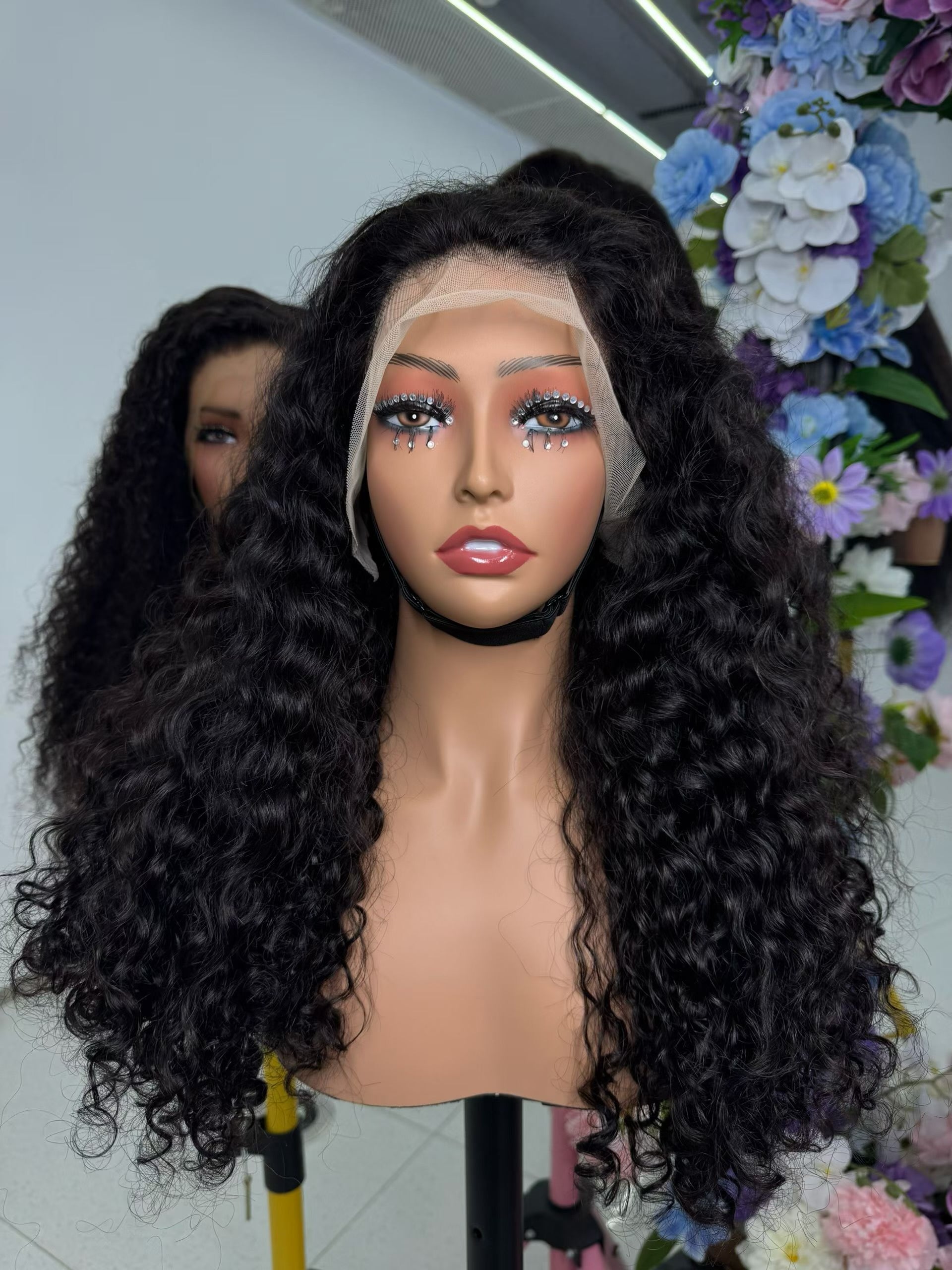 Bohemian Rhinestone curls with frontal