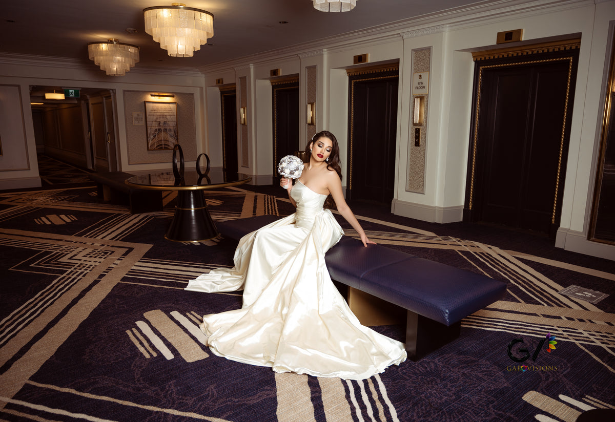 Lora Silk Mermaid Wedding Dress – silk mermaid tube wedding dress, view 5 of 8