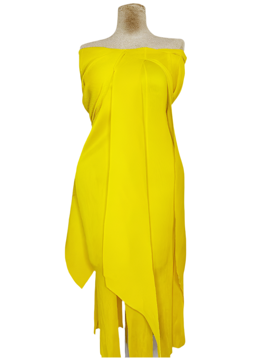 Simple classy yellow drapped dress