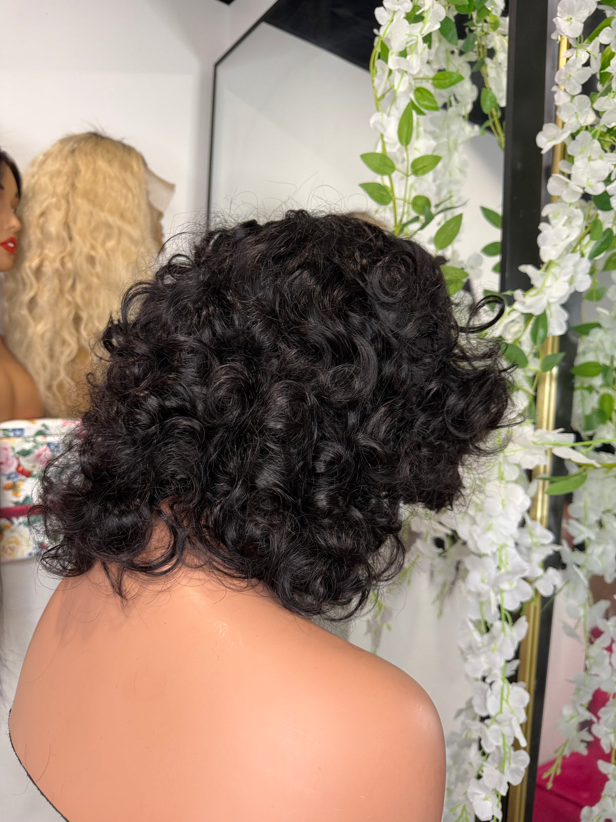 Funmi Curls Band Wig – black curly band wig, view 3 of 5
