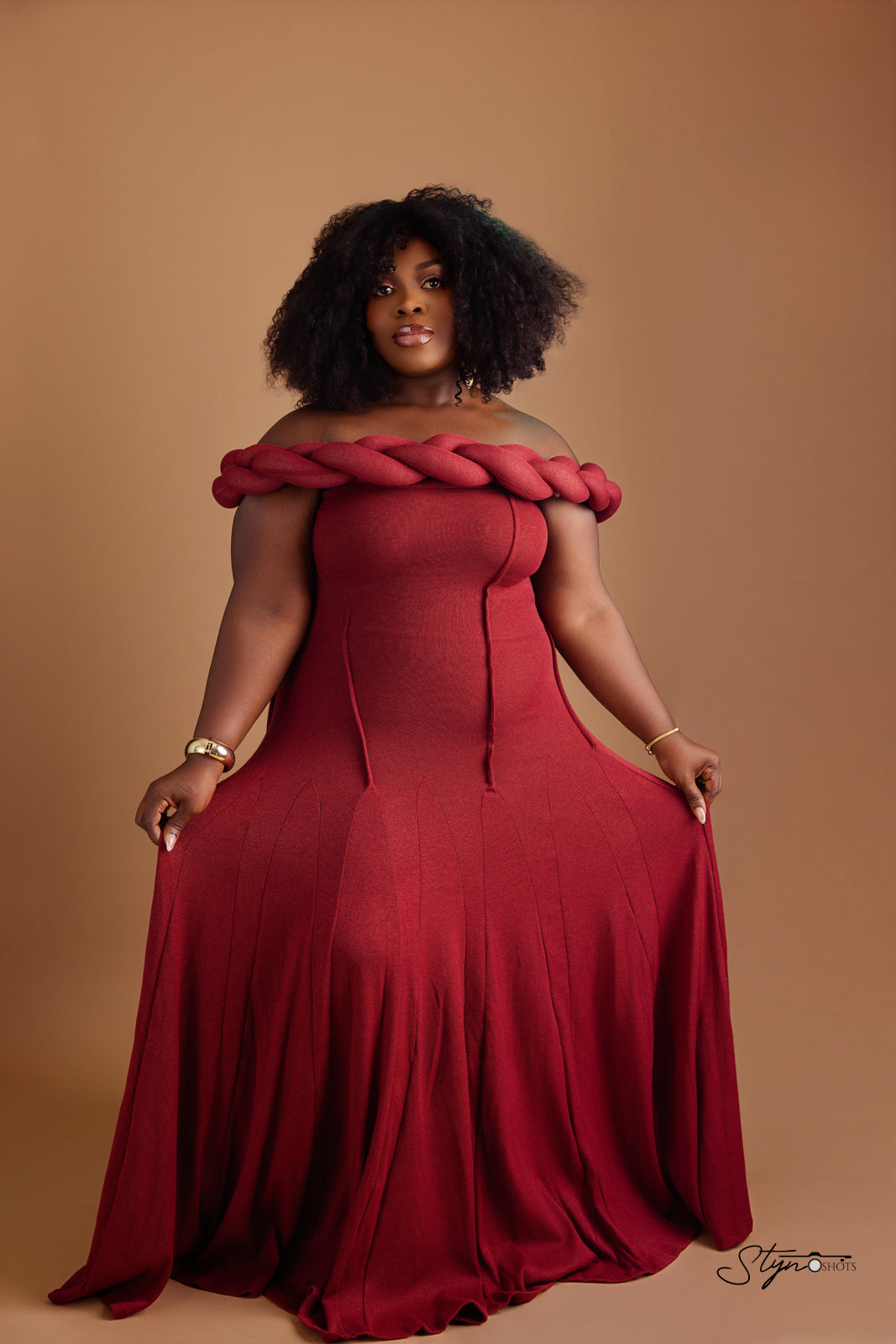 Zima Off-Shoulder Dress – wine off-shoulder dress, view 2 of 4