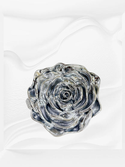 Sleek silver rose purse
