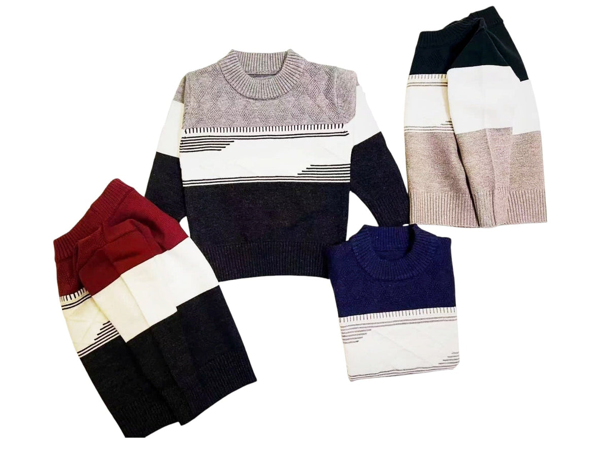 Kids geometric colour block knit sweater – Kids Colour Block Knit Sweater by House of TML