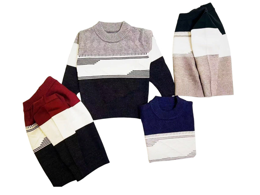 Kids geometric colour block knit sweater – Kids Colour Block Knit Sweater by House of TML