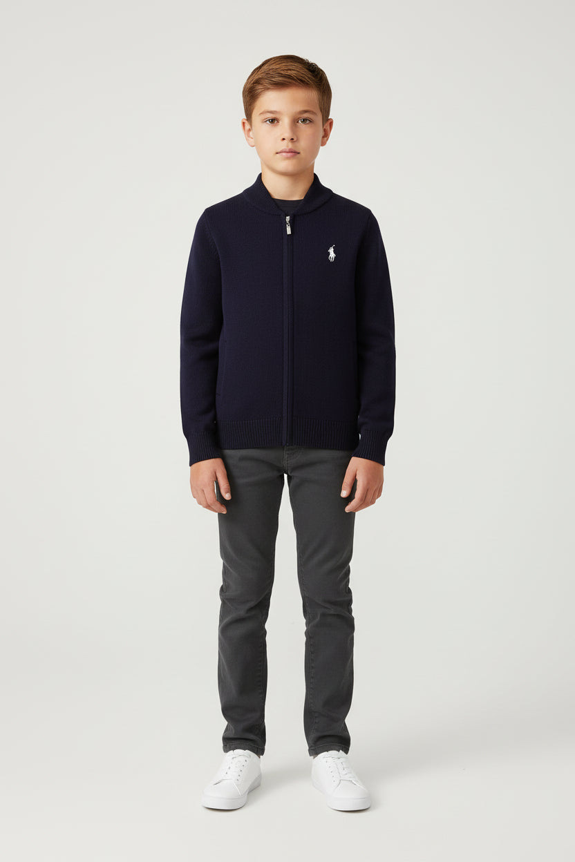 Boys zipped jackets with polo logo
