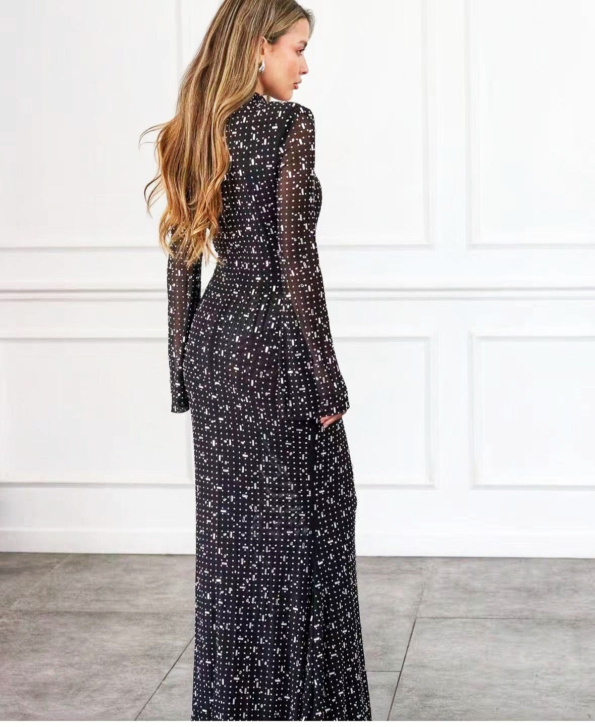 Black full-stone maxi party dress – Tiara Black Stone Party Dress by House of TML