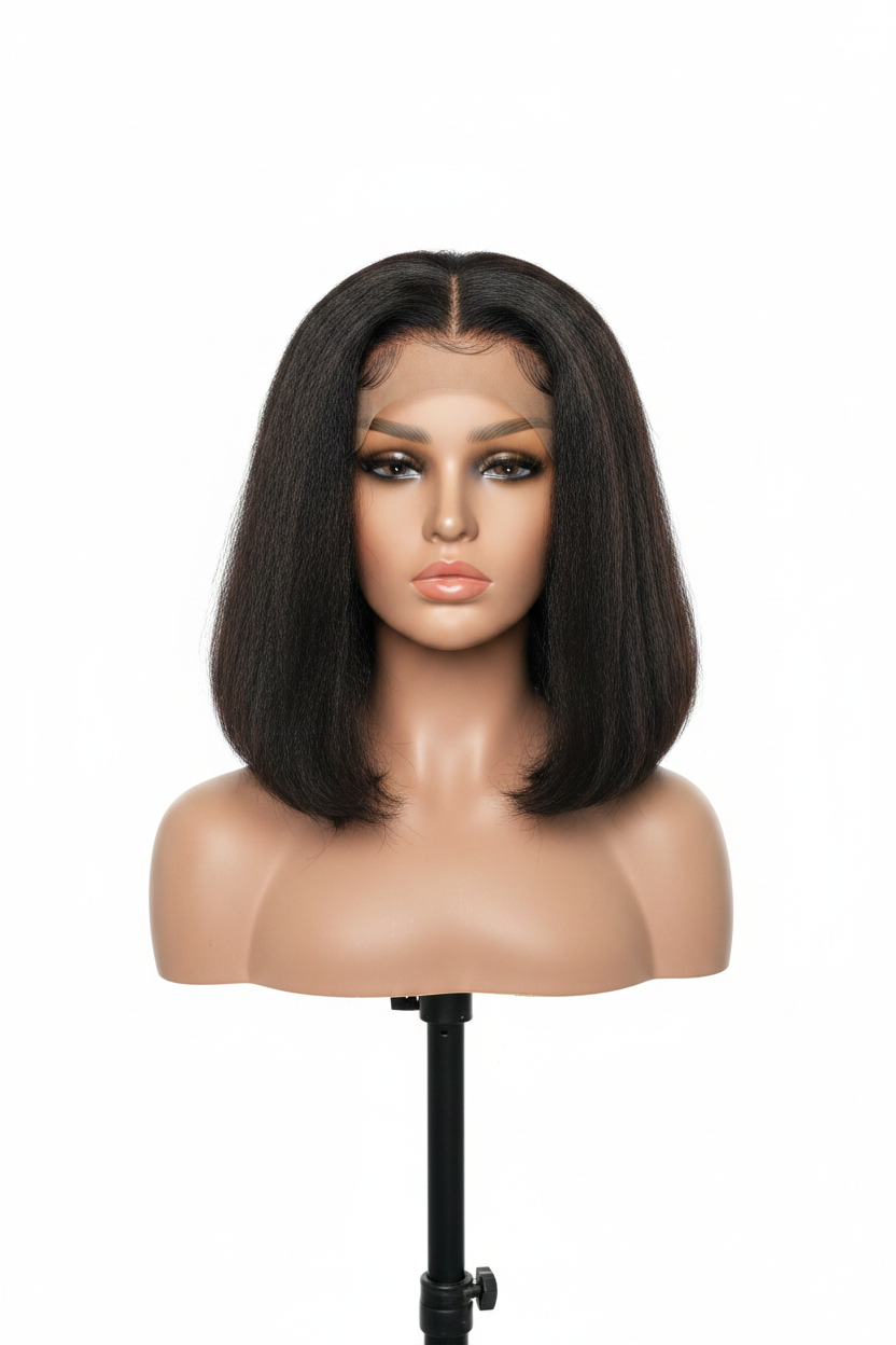 Black straight lace bob wig – Straight Bob Lace Wig by House of TML