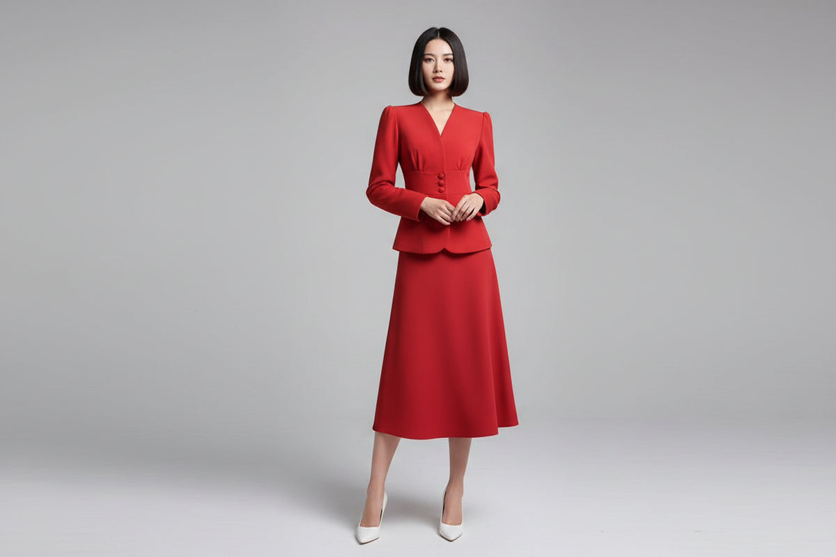 Tailored peplum blazer power suit set – Regal Peplum Power Suit Set by House of TML
