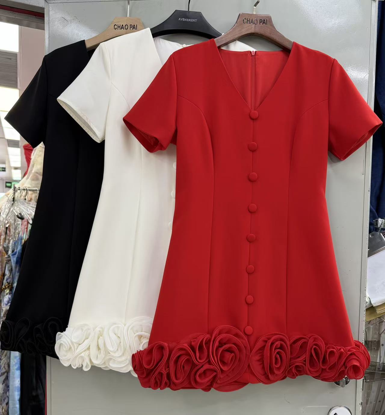 Rosette Bloom Mini Dress