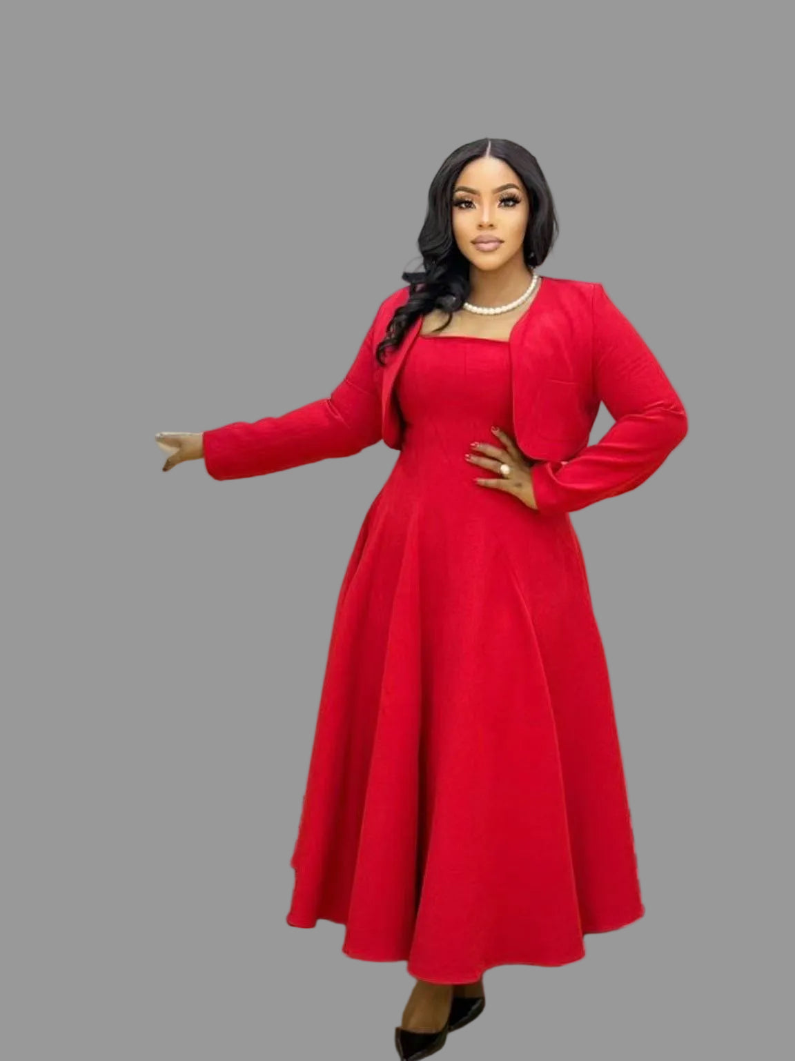 Crimson Royale Two-Piece Ensemble